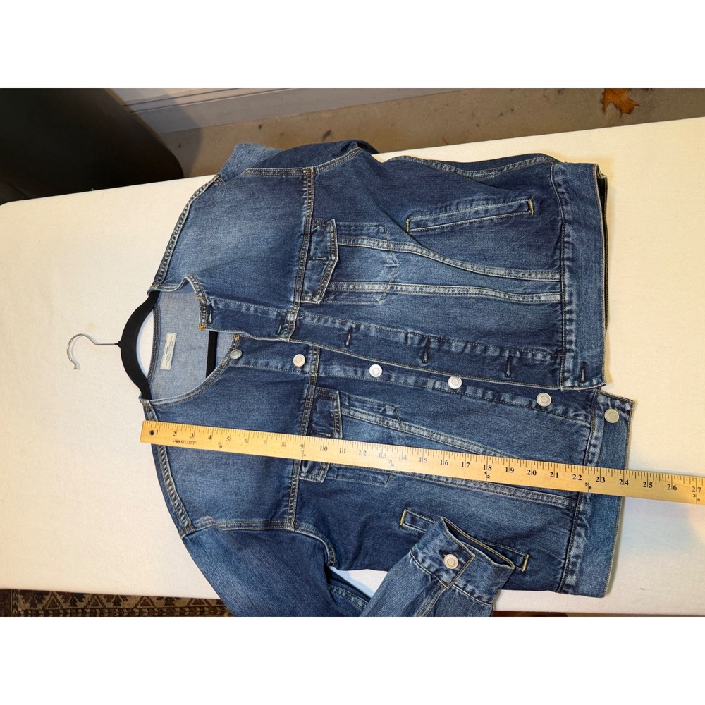 Relume Journal Standard Womens Collarless Denim Jacket Medium Wash Size F Blue - Picture 7 of 8